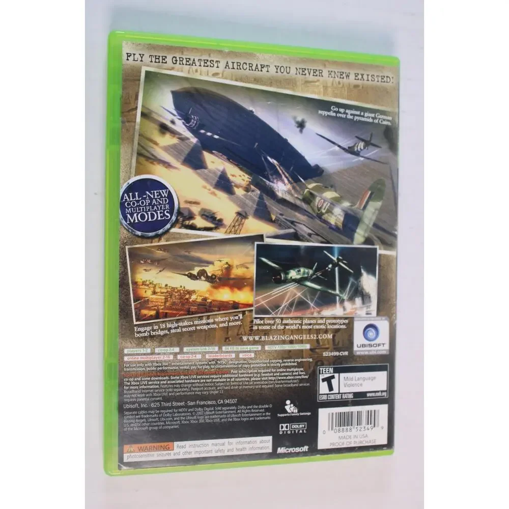 Blazing Angels 2: Secret Missions of WWII (Microsoft Xbox 360, 2007) Complete